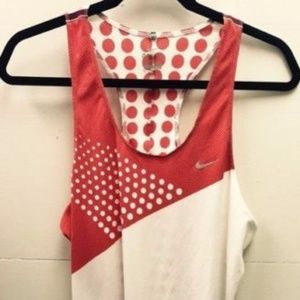 Nike Red White Dri Fit Racerback Tank